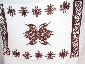 brown white tattoo sarong