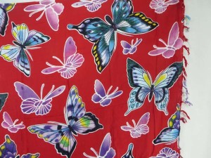 Red Butterfly Sarong Pareos Beach Coverup Sexy Kanga