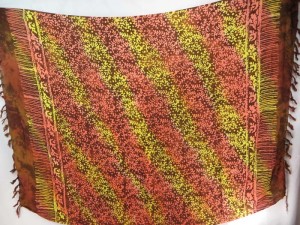 double processs brown yellow sarong mini branches design