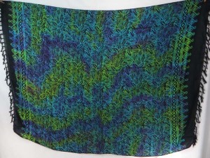 green blue purple double process tree leaves sarong