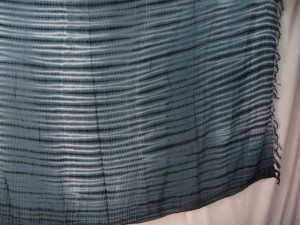 blue grey horizontal stripes tie dye sarong
