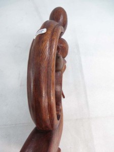 large size hard wood abstract carving love couples