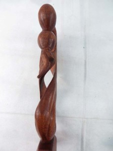large size hard wood abstract carving love couples