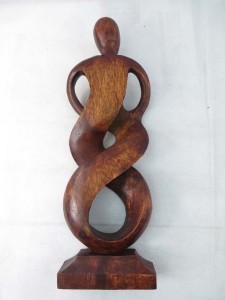 extra large size hard wood abstract carving love couples