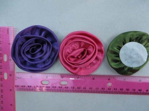 satin ribbon rose applique / scrapbooking craft DIY / wedding decoration
