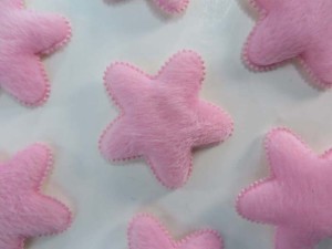 pink star felt padded applique / scrapbooking craft DIY / wedding decoration