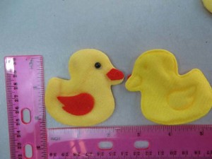 yellow duck felt padded applique / scrapbooking craft DIY / wedding decoration