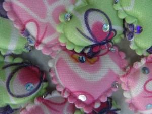 sequins heart padded applique / scrapbooking craft DIY / wedding decoration