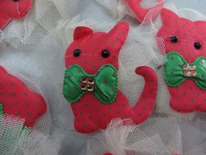 cat lace padded applique / scrapbooking craft DIY / wedding decoration