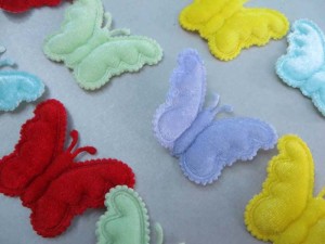 double layer butterfly felt padded applique / scrapbooking craft DIY / wedding decoration
