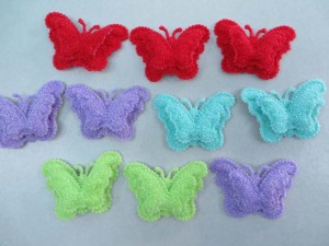 double layer butterfly felt padded applique / scrapbooking craft DIY / wedding decoration