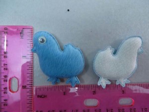 blue chiken felt padded applique / scrapbooking craft DIY / wedding decoration