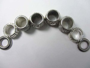 8pcs scarf ring large hole beads for DIY jewelry scarf