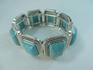 turquoise elastic stretchy bracelet bangles