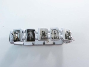 Jesus Saints Rosary wooden stretchy bracelets wristband