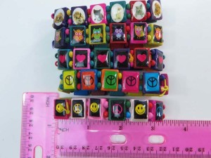 peace sign, happy face, heart, owl, cats dogs pets wooden stretchy bracelets wristband
