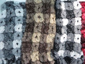 fuffy flower winter knitted scarves neckwarmer bubble shawls