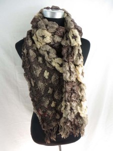 fuffy flower winter knitted scarves neckwarmer bubble shawls