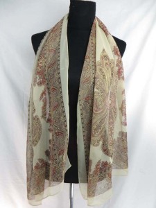 Boho vintage retro chiffon scarf shawl wrap. Fashion scarf for all seasons.