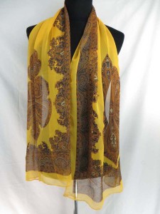 Boho vintage retro chiffon scarf shawl wrap. Fashion scarf for all seasons.