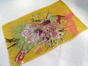 peacock peony flower chiffon scarf shawl wrap
