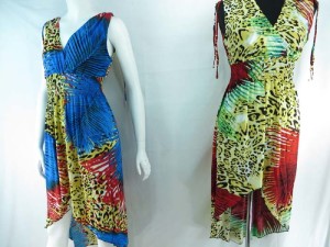 mixed designs high-low dress