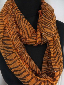 animal print stripes infinity scarf with sparkling sequins dots