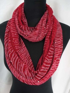 animal print stripes infinity scarf with sparkling sequins dots