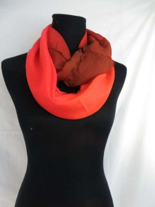 tie dye chiffon infinity scarf / circle loop long wrap / endless shawl / cowl neck circular scarf / eternity scarf / double loop scarf 