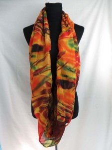 colorful abstract print infinity scarf / circle loop long wrap / endless shawl / cowl neck circular scarf / eternity scarf / double loop scarf 