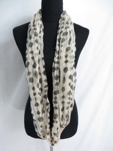 dots on strings infinity scarf / circle loop long wrap / endless shawl / cowl neck circular scarf / eternity scarf / double loop scarf 