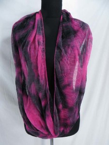 tie dye infinity scarf / circle loop long wrap / endless shawl / cowl neck circular scarf / eternity scarf / double loop scarf