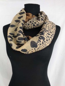 mixed designs chiffon infinity scarf / circle loop long wrap / endless shawl / cowl neck circular scarf / eternity scarf / double loop scarf 