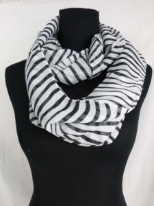 mixed designs chiffon infinity scarf / circle loop long wrap / endless shawl / cowl neck circular scarf / eternity scarf / double loop scarf