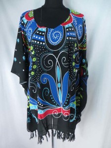 Womens poolside kaftan top shirt in urban fashion theme Made of 100% rayon, handmade in Bali Indonesia Some with tasseled hem, some don't. One size fits for all (Fits size S, M, L, X., 1X, 2X, 3X) assorted designs ramdomly picked by warehouse staff