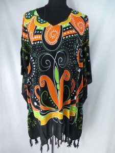 Womens poolside kaftan top shirt in urban fashion theme Made of 100% rayon, handmade in Bali Indonesia Some with tasseled hem, some don't. One size fits for all (Fits size S, M, L, X., 1X, 2X, 3X) assorted designs ramdomly picked by warehouse staff