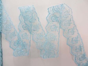 10 yards light blue 1.5 inches wide scallop venice flower lace trim