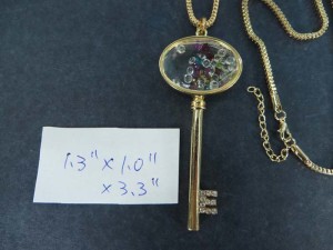 Gold Tone Fashion Jewelry Living Memory Floating Rhinestone Glass Locket Pendant Necklace