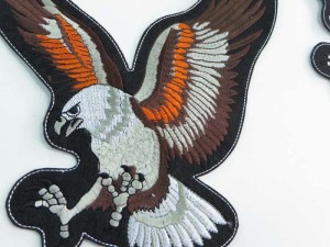 large size flying eagle upwing motorcycles biker chopper punk rock vest leather jacket denim patch