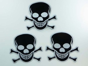 large size pirate skull crossbones Jolly Roger skeleton poison death warning sign