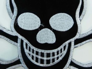 large size pirate skull crossbones Jolly Roger skeleton poison death warning sign