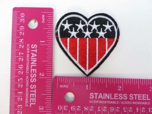 Patriotic Heart American Flag Stars and Stripe embroidered iron on patch / embroidered cloth badge motif applique / sew on applique patch