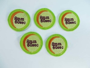 8mm 60 sec embroidered iron on patch / embroidered cloth badge motif applique / sew on applique patch