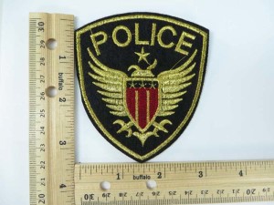 Police embroidered iron on patch / embroidered cloth badge motif applique / sew on applique patch