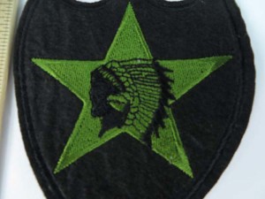 native american with headdress green star embroidered iron on patch / embroidered cloth badge motif applique / sew on applique patch