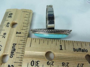 vintage style turquoise ring, open back adjstable size