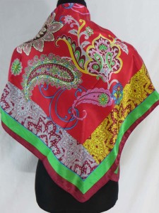 vintage paisley retro boho satin square scarves shawl wrap stole