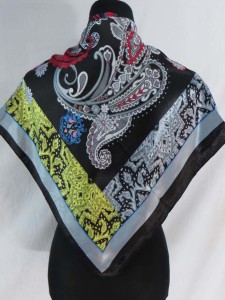 vintage paisley retro boho satin square scarves shawl wrap stole