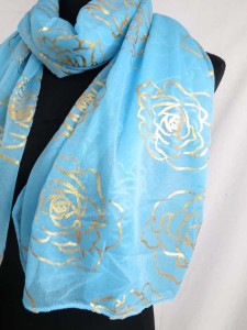 gold rose print fashion scarves shawl wrap stole