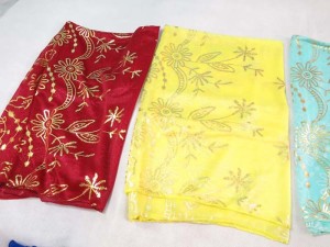 gold flower leaf print fashion scarves shawl wrap stole